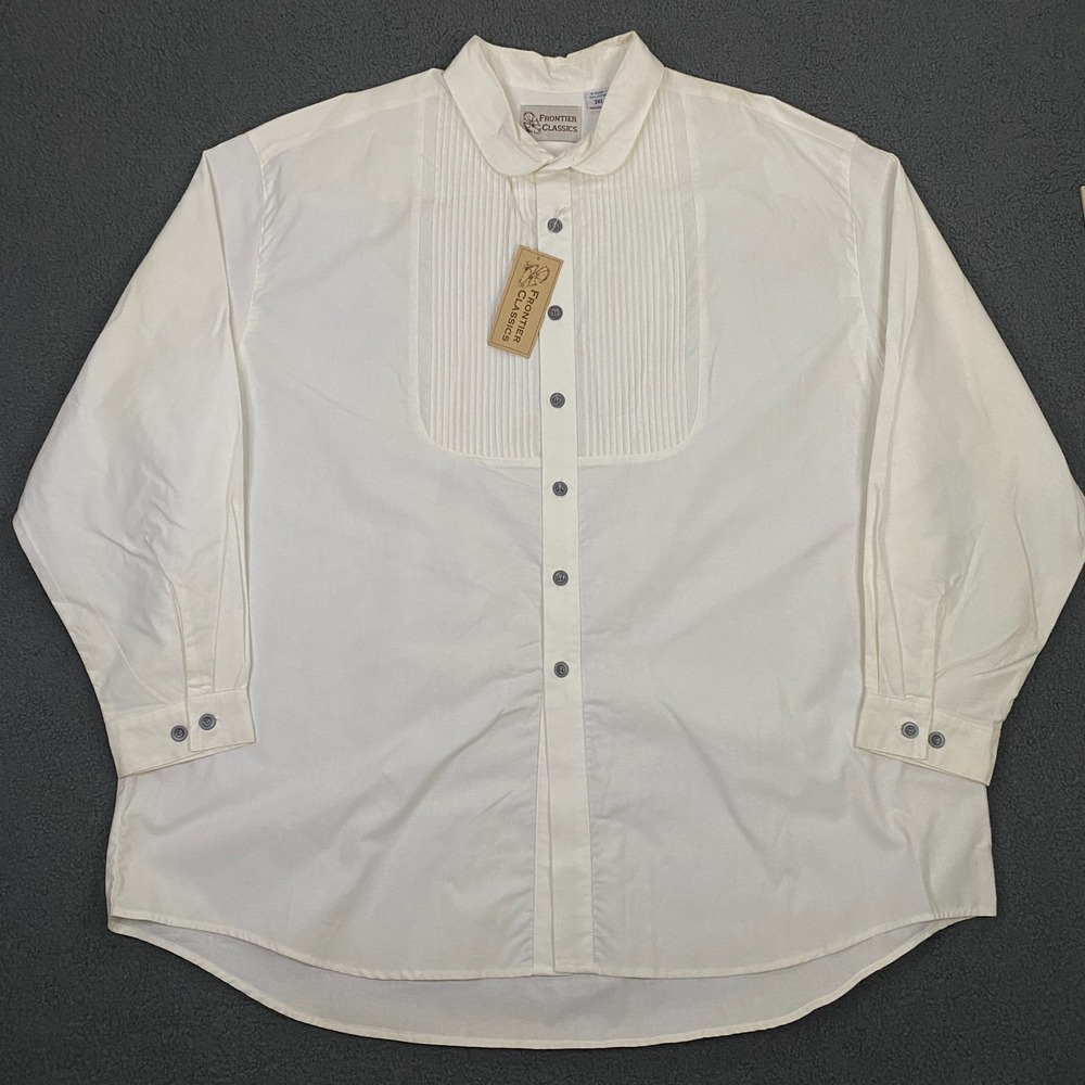 Frontier Classics Shirt Men 3XL White Old West Gambler Costume Victorian Pioneer